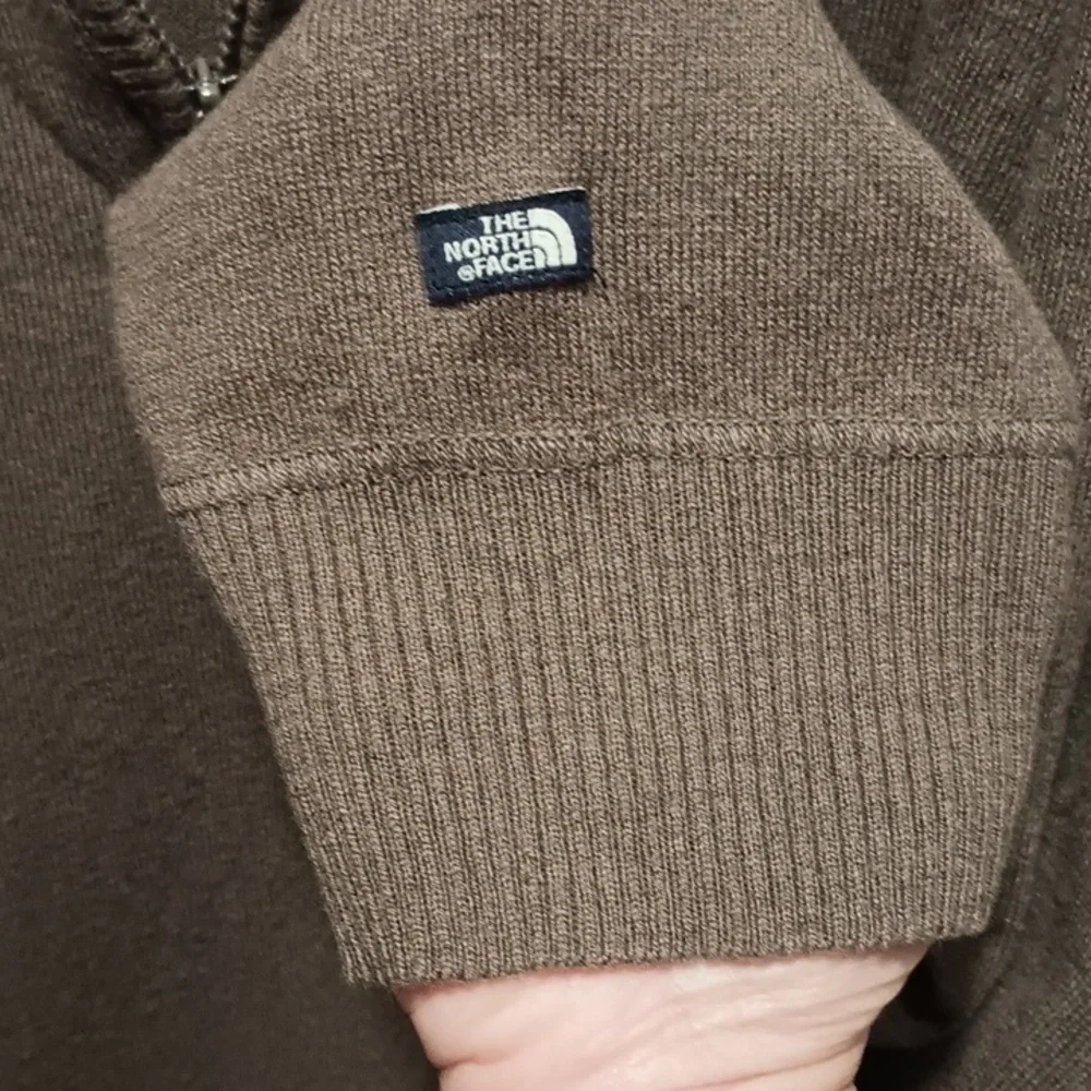 The North Face Mock Neck Taupe Brown Cotton Wool Blend Sweater Men's XXL